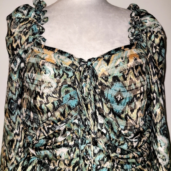 Miss Me Womens Print Ruffle Dress, Size Medium, Neck tied straps - Picture 2 of 10